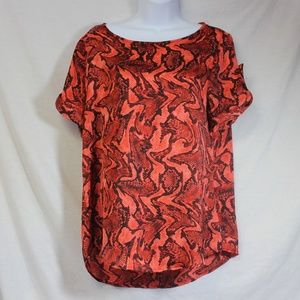 MICHAEL KORS Red Swirly Snake Blouse